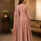 Dusty Rose Floral Printed Anarkali Suit Set with Elegant Dupatta for Women