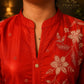 Rust Orange Embroidered  Co-Ord Set for Women