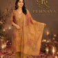 Mustard Beige Floral Printed Muslin Kurta Pant Set with Matching Dupatta for Women